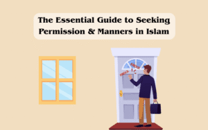 A man knocking on a front door, illustrating the topic 'The Essential Guide to Seeking Permission & Manners in Islam'.